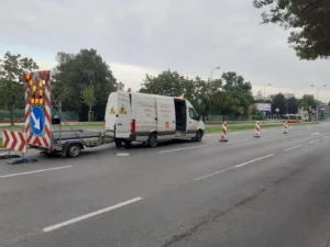 Malowanie pasów drogowych